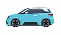 Modern subcompact city car. Side view of a micro car. Vector car icon for road traffic and transportation illustrations