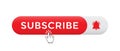 Modern Subscribe Button Icon Vector. Channel Subscription Image in Flat Style