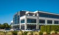 Modern suburban low rise office building. Architectural Exterior of Modern Low Rise Commerical Office Building Facade