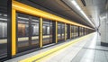 Modern subway platform with safety doors and bright lighting Royalty Free Stock Photo
