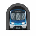 Modern Subway Train Emerging from Tunnel Vector Illustration Royalty Free Stock Photo