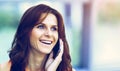 Modern successful business woman the office talking on the phone Royalty Free Stock Photo
