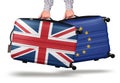 Modern suitcase Union Jack leaving EU concept Royalty Free Stock Photo