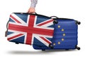 Modern suitcase Union Jack leaving EU concept Royalty Free Stock Photo