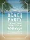 Modern summer beach party poster design Royalty Free Stock Photo