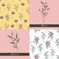 Beautifull Wils Flowers flowers set of seamless pattern design