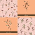 Beautifull Wils Flowers flowers set of seamless pattern design