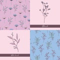 Beautifull Wils Flowers flowers set of seamless pattern design