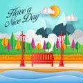 Modern Summer Have A Nice Day Paper Art Card Illustration Royalty Free Stock Photo