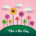 Modern Summer Have A Nice Day Paper Art Card Illustration Royalty Free Stock Photo