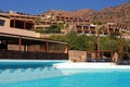 Modern summer sea resort villa with swimming pool(Crete, Greece) Royalty Free Stock Photo
