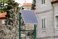 Modern sun solar power cell panel on the street Royalty Free Stock Photo