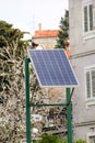 Modern sun solar power cell panel on the street Royalty Free Stock Photo