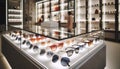 A modern sunglasses display wall, Ai generated image Royalty Free Stock Photo