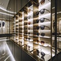 A modern sunglasses display wall, Ai generated image Royalty Free Stock Photo