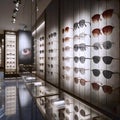 A modern sunglasses display wall, Ai generated image Royalty Free Stock Photo