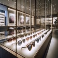 A modern sunglasses display wall, Ai generated image Royalty Free Stock Photo