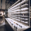 A modern sunglasses display wall, Ai generated image Royalty Free Stock Photo