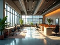 Modern Sunlit Office Workspace Design Royalty Free Stock Photo