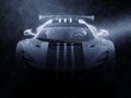 Modern super race car - night rain shot