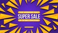 Modern super sale banner background vector template