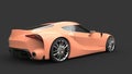 Modern super sports car - light salmon color - tail view Royalty Free Stock Photo