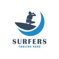 Modern surfing people logo