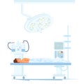 Patient under Anesthesia on Operating Table Vector