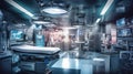 Modern surgery room created with Generative AI