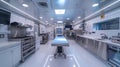 Modern surgery theater: sterilized tools, innovative lighting solutions, and surgical platform