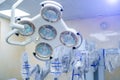 Modern surgical system. Medical robot. Minimally invasive robotic surgery. Royalty Free Stock Photo