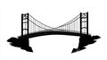 Modern Suspension Bridge Minimalist A minimalist graphic of a modern suspension bridge symbolizing connection engineering Royalty Free Stock Photo