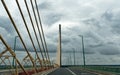 Modern suspension bridge over the river Seine in Normandy in northern France Royalty Free Stock Photo