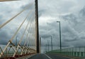 Modern suspension bridge over the river Seine in Normandy in northern France Royalty Free Stock Photo