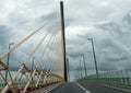 Modern suspension bridge over the river Seine in Normandy in northern France Royalty Free Stock Photo