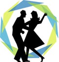 Modern Swing Dance Couple/eps Royalty Free Stock Photo