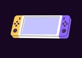 Modern switch gamepad. Icon of portable video game console. Device to control, play videogames. Gamers' toy