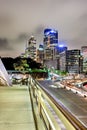 Modern Sydney city with dark sky at night