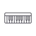 Modern synthesizer vector line icon, sign, illustration on background, editable strokes Royalty Free Stock Photo