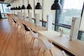 Modern table and chair in reading room