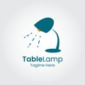 Modern Table Lamp, Desk Lamp, WorkPlace Lamp Logo Design Template.