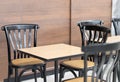 Modern tables and chairs in coffee shop or bekery store