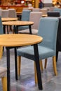 Modern tables and chairs in shopping malls