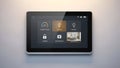 Smart Home Control Panel Interface on Tablet - Climate, Lighting, Security, Entertainment, Live Camera Royalty Free Stock Photo