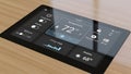 Smart Home Control Tablet with Temperature, Weather, Security, and Energy Usage Royalty Free Stock Photo