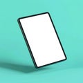 Modern Tablet Mockup Blank Screen on Teal Background Royalty Free Stock Photo