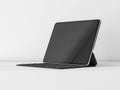 Modern Tablet Mockup with keyboard case on white table