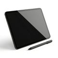 Modern tablet with stylus isolated on white background Royalty Free Stock Photo