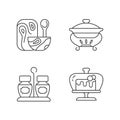 Modern tableware linear icons set Royalty Free Stock Photo