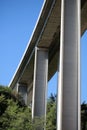 Modern tall highway bridge